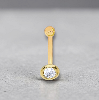 9K Gold & Real Diamond Nose Pin Stud. Pobjoy