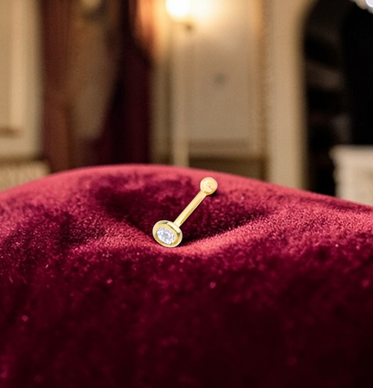 9K Gold & Real Diamond Nose Pin Stud - Pobjoy Diamonds