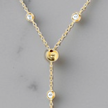 Lab Diamond Oversize 9K Gold Y Necklace.Pobjoy Diamonds.