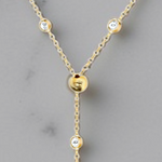 Lab Diamond Oversize 9K Gold Y Necklace.Pobjoy Diamonds.