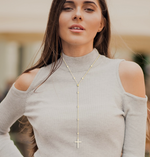 Diamond Oversize Y Necklace - Gold or Platinum - Pobjoy Diamonds