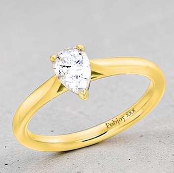 18K Gold 0.50 Carat Pear Cut Diamond Ring G/Si1 - Pobjoy Diamonds