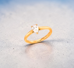 18K Rose Gold 0.50 Carat Pear Cut Diamond Ring G/Si1 - Pobjoy Diamonds