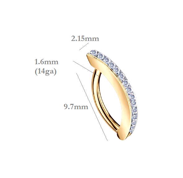 14K Gold & Diamond Hinged Belly Ring - Pobjoy Diamonds