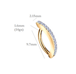 14K Gold & Diamond Hinged Belly Ring - Pobjoy Diamonds