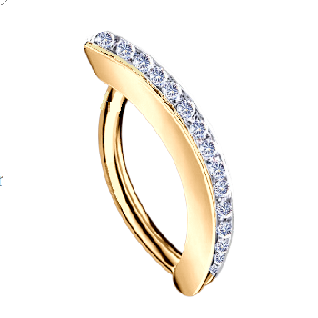 14K Gold & Diamond Hinged Belly Ring. Pobjoy Diamonds