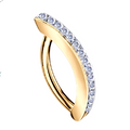 14K Gold & Diamond Hinged Belly Ring. Pobjoy Diamonds