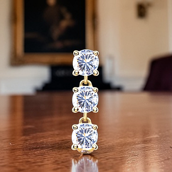 14K Gold & Diamond Reverse Dangly Belly Ring - Pobjoy Diamonds