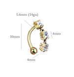 14K Gold & Diamond Reverse Dangly Belly Ring - Pobjoy Diamonds