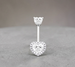 Gold or Platinum Heart Diamond Halo Belly Ring 1.35 Carats - Pobjoy Diamonds