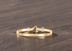 9K White or Yellow Gold Solid Hook Bangle - Options - Pobjoy Diamonds