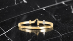 9K White or Yellow Gold Solid Hook Bangle - Options - Pobjoy Diamonds