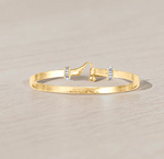 9K White or Yellow Gold Solid Hook Bangle - Options - Pobjoy Diamonds