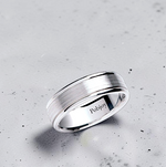 Platinum Matt & Polished Soft Court Wedding Band - Pobjoy Diamonds