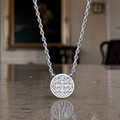 Round Diamond Platinum Pendant Necklace