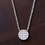 Round Diamond Platinum Pendant Necklace