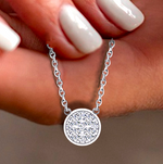 Round Diamond Platinum Pendant Necklace