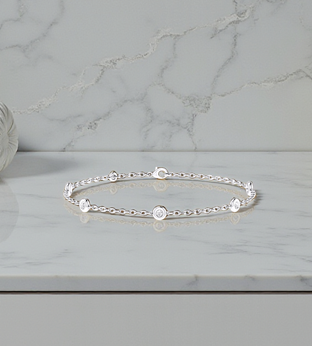 18K Gold Six Diamond Bracelet - Options - Pobjoy Diamonds
