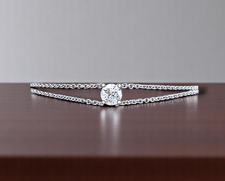 1.20 Carat Round Cut Diamond Twin Chain Bracelet - Options