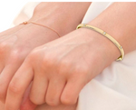 9K Gold Ladies Diamond Studded Hinged Bangle 0.15 Carat - Pobjoy Diamonds
