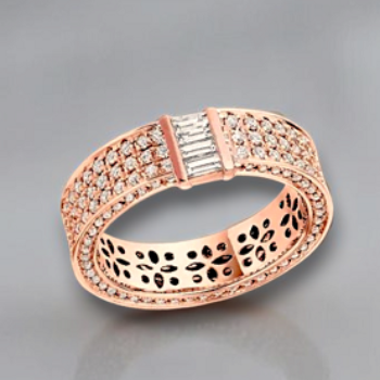 Baguette & Round Brilliant Diamond Cocktail Ring 1.90 Carats