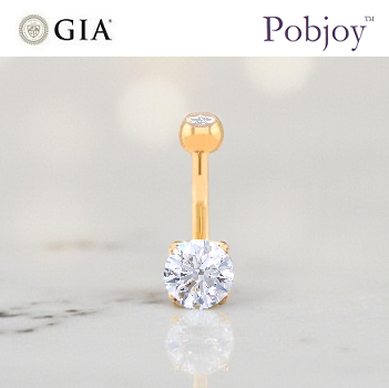 Prong Set Twin Solitaire Diamond Belly Ring 0.85 Carat