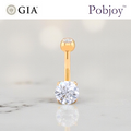 Prong Set Twin Solitaire Diamond Belly Ring 0.85 Carat