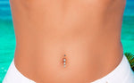 Graduated Lab Diamond Drop Belly Ring  - Pobjoy Diamonds