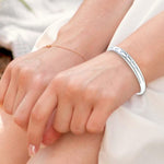 Graduated Diamond Studded Platinum Cuff Bangle - Pobjoy Diamonds