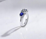 2.00 Carat Diamond And Sapphire Trilogy Ring - Pobjoy Diamonds