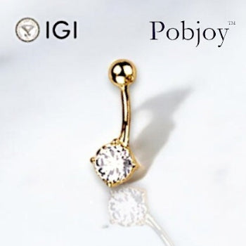 Titanium Lab Diamond Belly Piercing 1.10 Carat