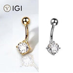 Titanium Lab Diamond Belly Piercing 0.80 Carat - Options. Pobjoy Diamonds