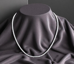 9K White Gold Ladies Lab Diamond Tennis Necklace 4.50 Carats - Pobjoy Diamonds