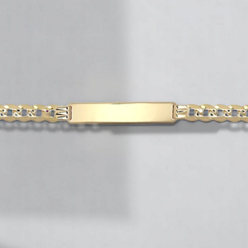 9K Yellow Gold Curb Identity Bracelet 6mm