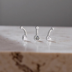 Bezel Setting Platinum Belly Bar - Pobjoy Diamonds