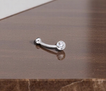 Diamond Solitaire Belly Bar F/VS1- Choice Of Carat Weights - Pobjoy Diamonds