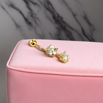 Large Double Lab Diamond Dangly Belly Piercing - Pobjoy Diamonds