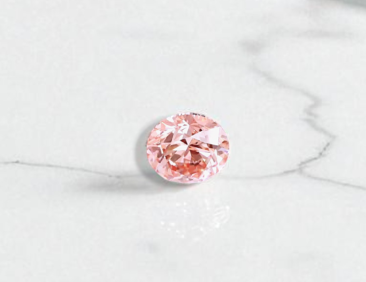 Fancy Intense Pink Lab Diamond Gold Belly Ring 0.50 Carat