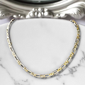 9K Yellow Gold & Sterling Silver Anchor Link Heavyweight Necklace