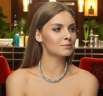 9K Yellow Gold & Sterling Silver Mesh Collar Necklace