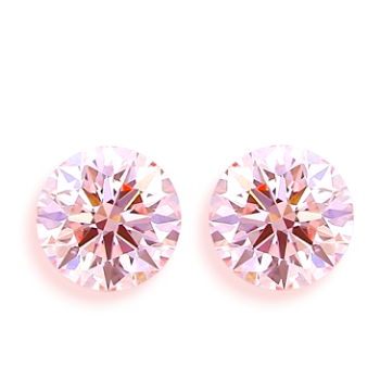 9K Gold 0.74 Carat Lab Grown Fancy Pink Diamond EarringStuds