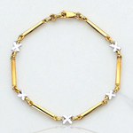 Ladies 9K Yellow & White Gold Kiss Bracelet - Pobjoy Diamonds