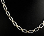 Yellow Gold & Sterling Silver Ladies Paperclip Necklace
