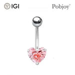 Platinum Fancy Intense Pink Lab Diamond Belly Ring 1.00 Carat - Pobjoy Diamonds
