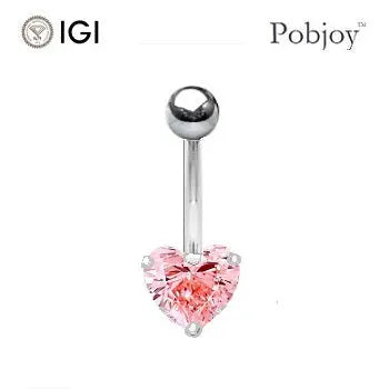 Platinum Fancy Intense Pink Lab Diamond Belly Ring 1.00 Carat - Pobjoy Diamonds