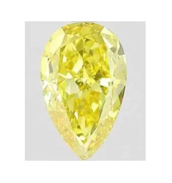 Prong Set Intense Yellow Pear Lab Diamond Belly Ring - Pobjoy Diamonds