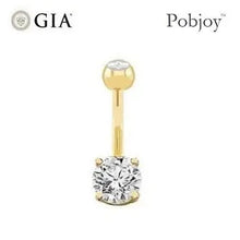 Load image into Gallery viewer, Prong Set Twin Solitaire Diamond Belly Ring 0.85 Carat