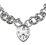 Deluxe Sterling Silver Thick Curb Padlock Bracelet - Pobjoy Diamonds