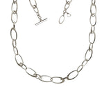 Ladies Sterling Silver Oval Hoop Echo Necklace - Pobjoy Diamonds