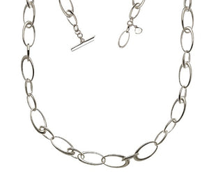 Ladies Sterling Silver Oval Hoop Echo Necklace
